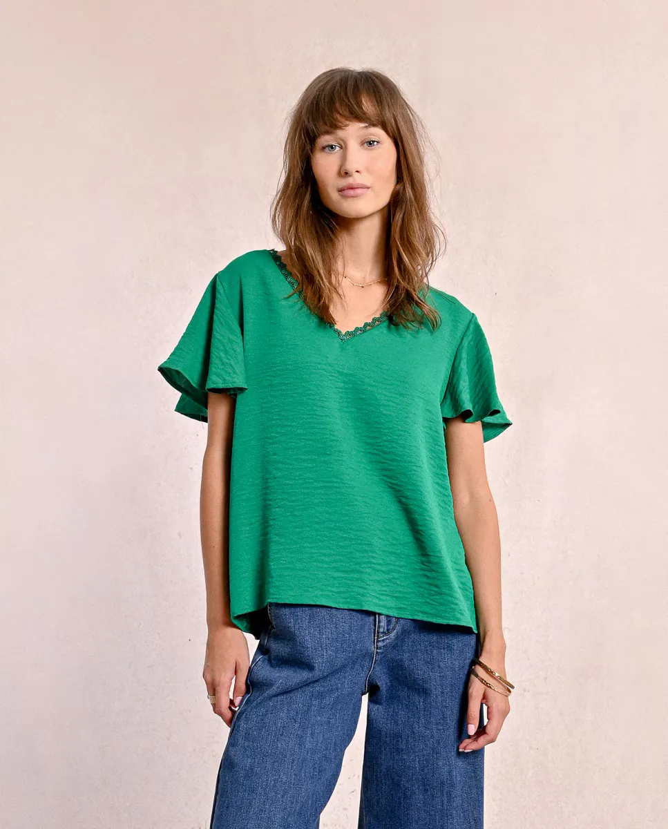 Женский топ с короткими рукавами и бантом сзади Molly Bracken, зеленый
Женский топ с короткими рукавами и бантом сзади Molly Bracken, зеленый