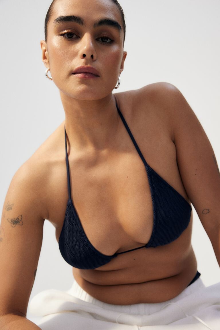 Мягкий лиф бикини с треугольными чашечками H&M, синий
Мягкий лиф бикини с треугольными чашечками H&M, синий