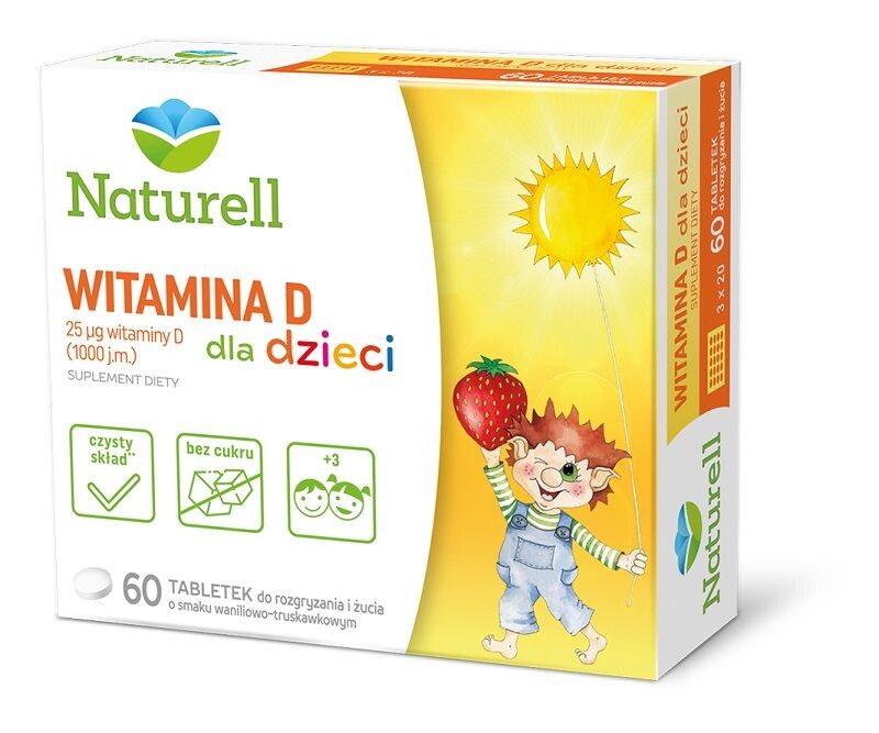 Витамин D3 в пастилках Naturell Witamina D Dla Dzieci, 60 шт 
Витамин D3 в пастилках Naturell Witamina D Dla Dzieci, 60 шт