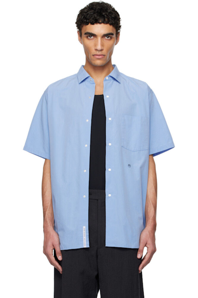 Синяя рубашка с воротником-стойкой, ветровка, S/S nanamica
Синяя рубашка с воротником-стойкой, ветровка, S/S nanamica