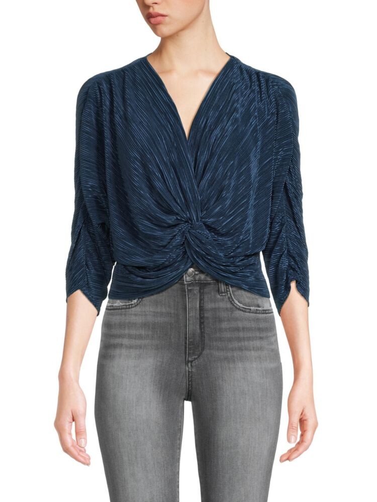 Укороченный топ с плиссировкой и твистом Renee C., темно-синий
Укороченный топ с плиссировкой и твистом Renee C., темно-синий