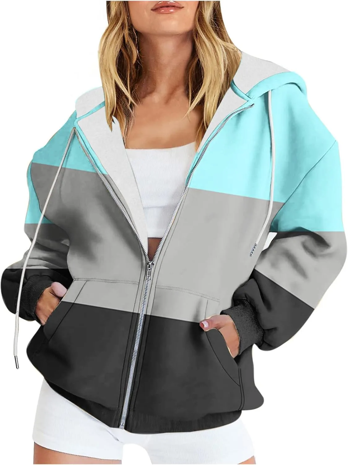 Bidobibo Fleece Hoodie Women Full Zip Patchwork Hoodie
Bidobibo Fleece Hoodie Women Full Zip Patchwork Hoodie