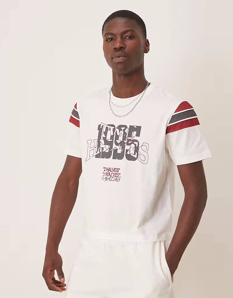 Футболка свободного кроя ASOS DESIGN со вставками и спортивной графикой белого цвета
Футболка свободного кроя ASOS DESIGN со вставками и спортивной графикой белого цвета