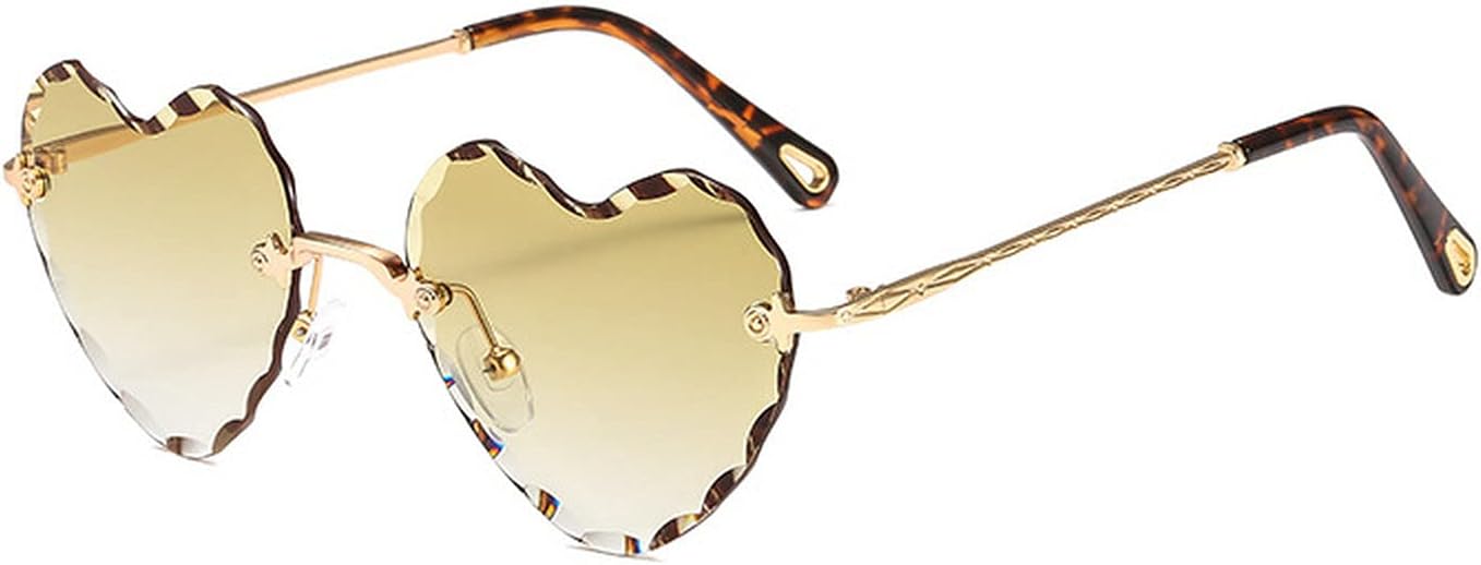 Солнцезащитные очки COTIA в форме сердца, без оправы, очаровательные солнцезащитные очки с градиентными линзами в форме сердца, безрамочные, с волнообразными линзами, женские, с защитой от УФ-излучения UV400, Yellow
Солнцезащитные очки COTIA в форме сердца, без оправы, очаровательные солнцезащитные очки с градиентными линзами в форме сердца, безрамочные, с волнообразными линзами, женские, с защитой от УФ-излучения UV400, Yellow