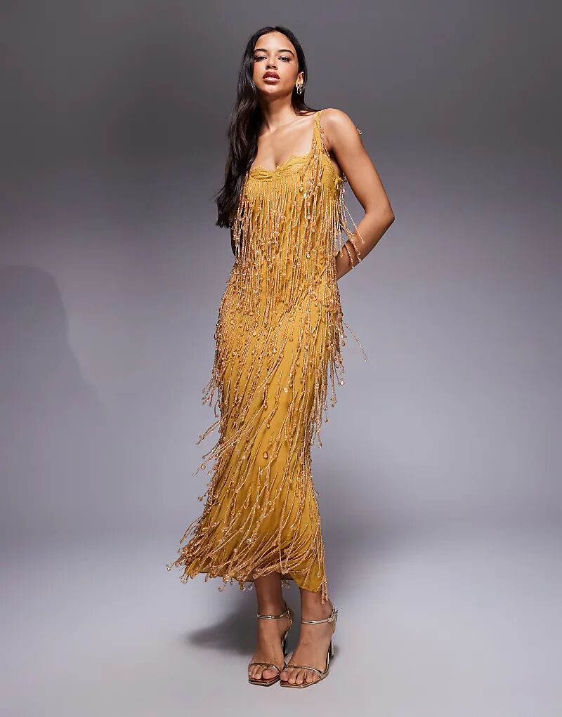 Платье миди ASOS DESIGN с отделкой и прозрачной кружевной подкладкой горчичного цвета
Платье миди ASOS DESIGN с отделкой и прозрачной кружевной подкладкой горчичного цвета