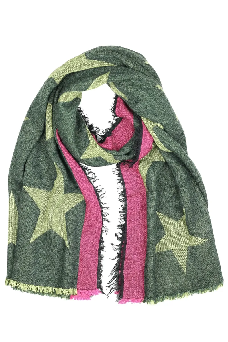 Шерстяной шарф COLLEZIONE ALESSANDRO "Звезды" с содержанием шерсти, производство Италия, зеленый
Шерстяной шарф COLLEZIONE ALESSANDRO "Звезды" с содержанием шерсти, производство Италия, зеленый
