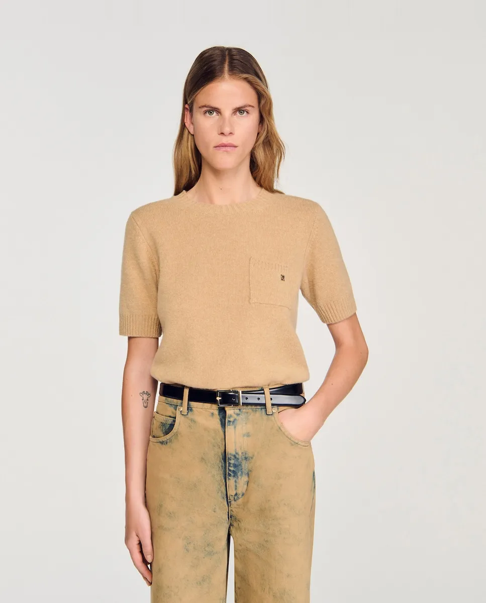 Женский короткий рукав джерси Sandro, бежевый
Женский короткий рукав джерси Sandro, бежевый