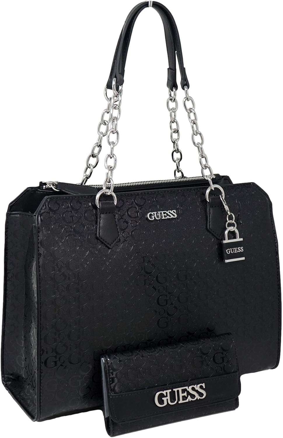 GUESS Женская сумка-тоут Ellison с тисненым логотипом, комплект из сумки и кошелька, черный
GUESS Женская сумка-тоут Ellison с тисненым логотипом, комплект из сумки и кошелька, черный