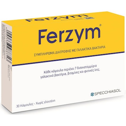 Ferzym Пищевая добавка с полезными бактериями, витаминами группы B и пищевыми волокнами - 30 таблеток Specchiasol
Ferzym Пищевая добавка с полезными бактериями, витаминами группы B и пищевыми волокнами - 30 таблеток Specchiasol
