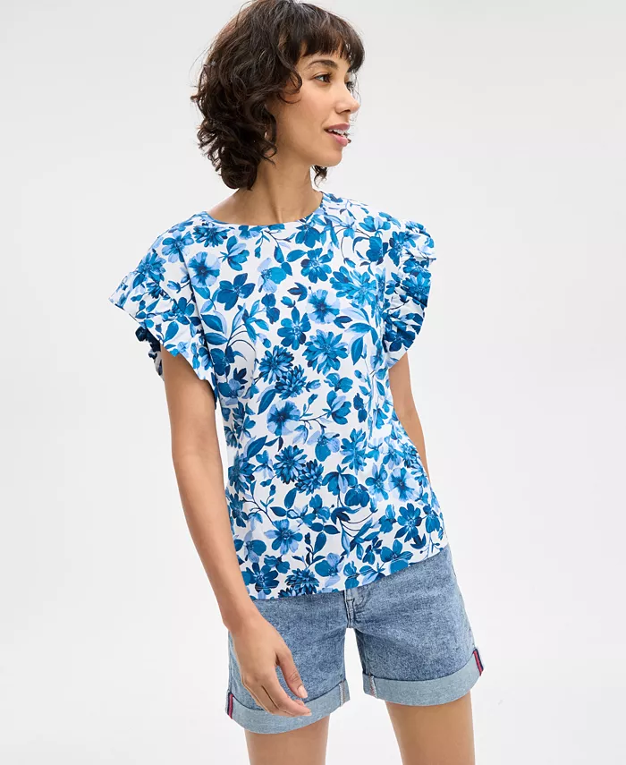 Женская блузка с цветочным принтом и рукавами-рюшами Nautica Jeans, мультиколор
Женская блузка с цветочным принтом и рукавами-рюшами Nautica Jeans, мультиколор