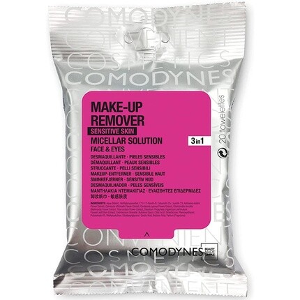 Мицеллярное очищающее средство для снятия макияжа, 20 салфеток для чувствительной кожи, Comodynes
Мицеллярное очищающее средство для снятия макияжа, 20 салфеток для чувствительной кожи, Comodynes