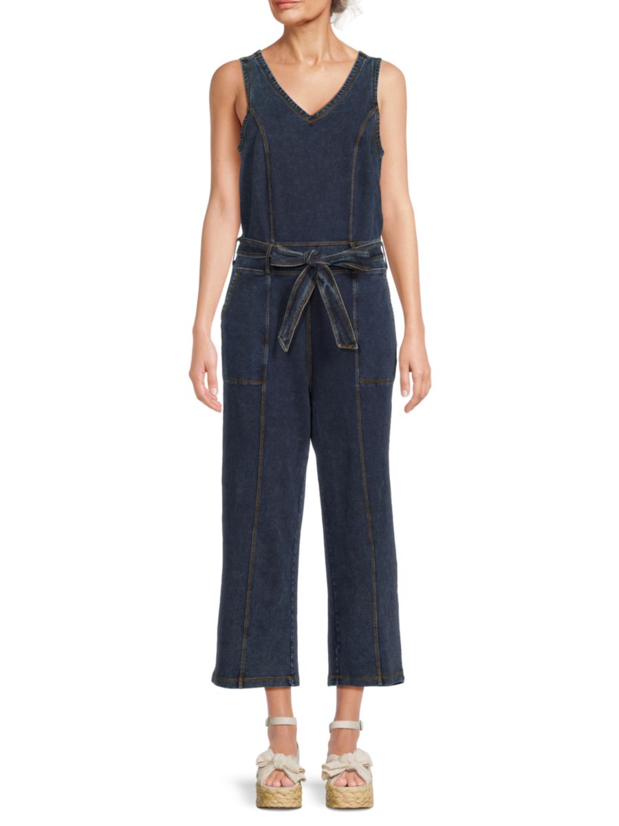 Укороченный джинсовый комбинезон с поясом Andrew Marc, темно-синий
Укороченный джинсовый комбинезон с поясом Andrew Marc, темно-синий