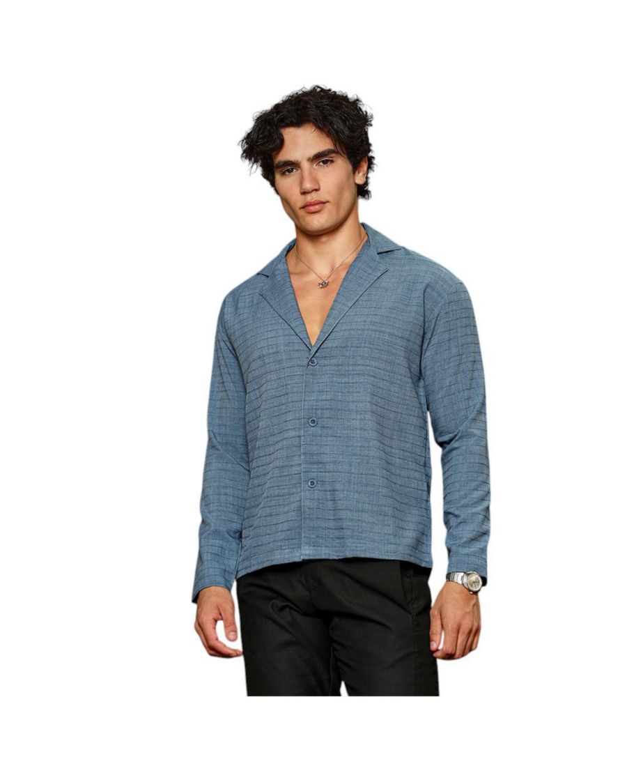 Мужская кубинская рубашка в лазурно-голубую полоску Campus Sutra, Blue
Мужская кубинская рубашка в лазурно-голубую полоску Campus Sutra, Blue