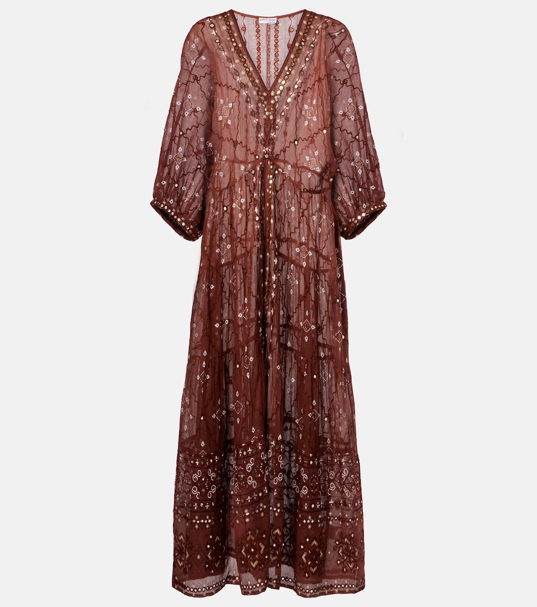 Платье макси из хлопка с принтом Juliet Dunn, коричневый
Платье макси из хлопка с принтом Juliet Dunn, коричневый