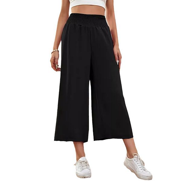 Женские черные широкие укороченные брюки с высокой талией, свободного кроя, длина 9/10 Clearflower
Женские черные широкие укороченные брюки с высокой талией, свободного кроя, длина 9/10 Clearflower