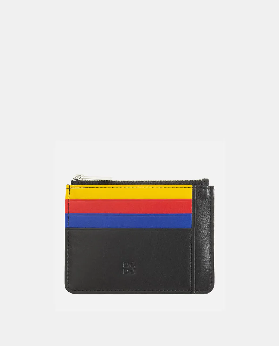 Черный держатель для карт из телячьей кожи наппа с кошельком для монет Dudu, чёрный
Черный держатель для карт из телячьей кожи наппа с кошельком для монет Dudu, чёрный