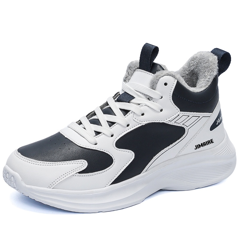 King Jinmai Скользоустойчивые влагозащищенные полувысокие повседневные туфли мужские бело-голубые с флисовой подкладкой, цвет White Blue Fleece-Lined
King Jinmai Скользоустойчивые влагозащищенные полувысокие повседневные туфли мужские бело-голубые с флисовой подкладкой, цвет White Blue Fleece-Lined