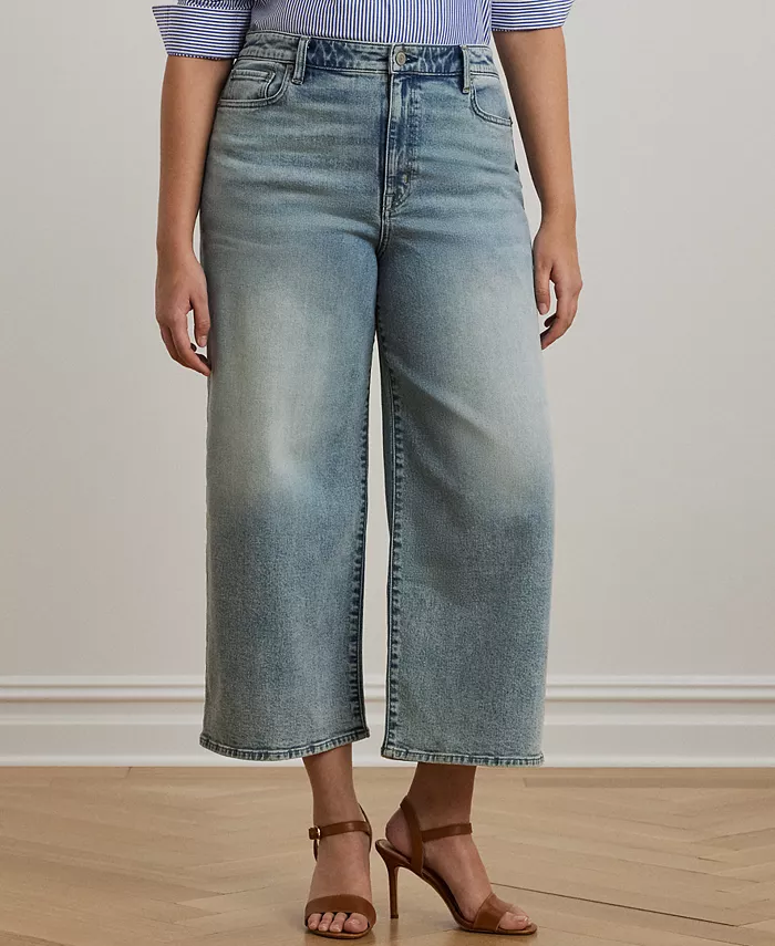 Укороченные джинсы больших размеров с высокой талией и широкими штанинами Lauren Ralph Lauren, синий
Укороченные джинсы больших размеров с высокой талией и широкими штанинами Lauren Ralph Lauren, синий