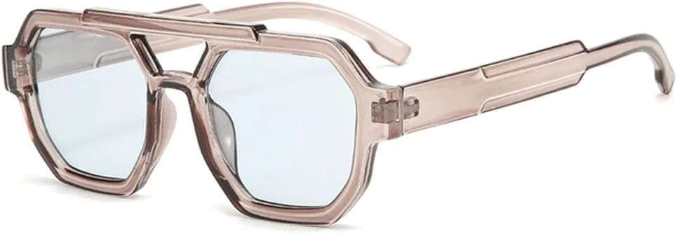 Солнцезащитные очки в стиле ретро с двойной перемычкой для женщин, многоугольные солнцезащитные очки для мужчин, солнцезащитные очки UV400 MTZJH, Champagne Lightblue
Солнцезащитные очки в стиле ретро с двойной перемычкой для женщин, многоугольные солнцезащитные очки для мужчин, солнцезащитные очки UV400 MTZJH, Champagne Lightblue