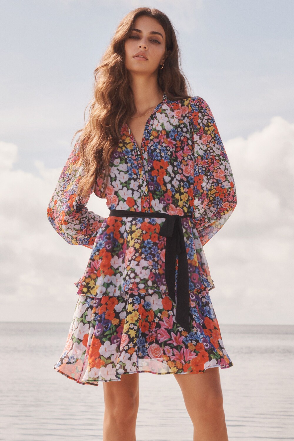 Платье-рубашка с многослойным подолом Mary Katrantzou Lipsy, черный
Платье-рубашка с многослойным подолом Mary Katrantzou Lipsy, черный