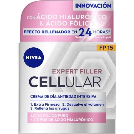 CELLULAR FILLER Дневной крем с гиалуроновой кислотой и фолиевой кислотой SPF15 50 мл Nivea
CELLULAR FILLER Дневной крем с гиалуроновой кислотой и фолиевой кислотой SPF15 50 мл Nivea