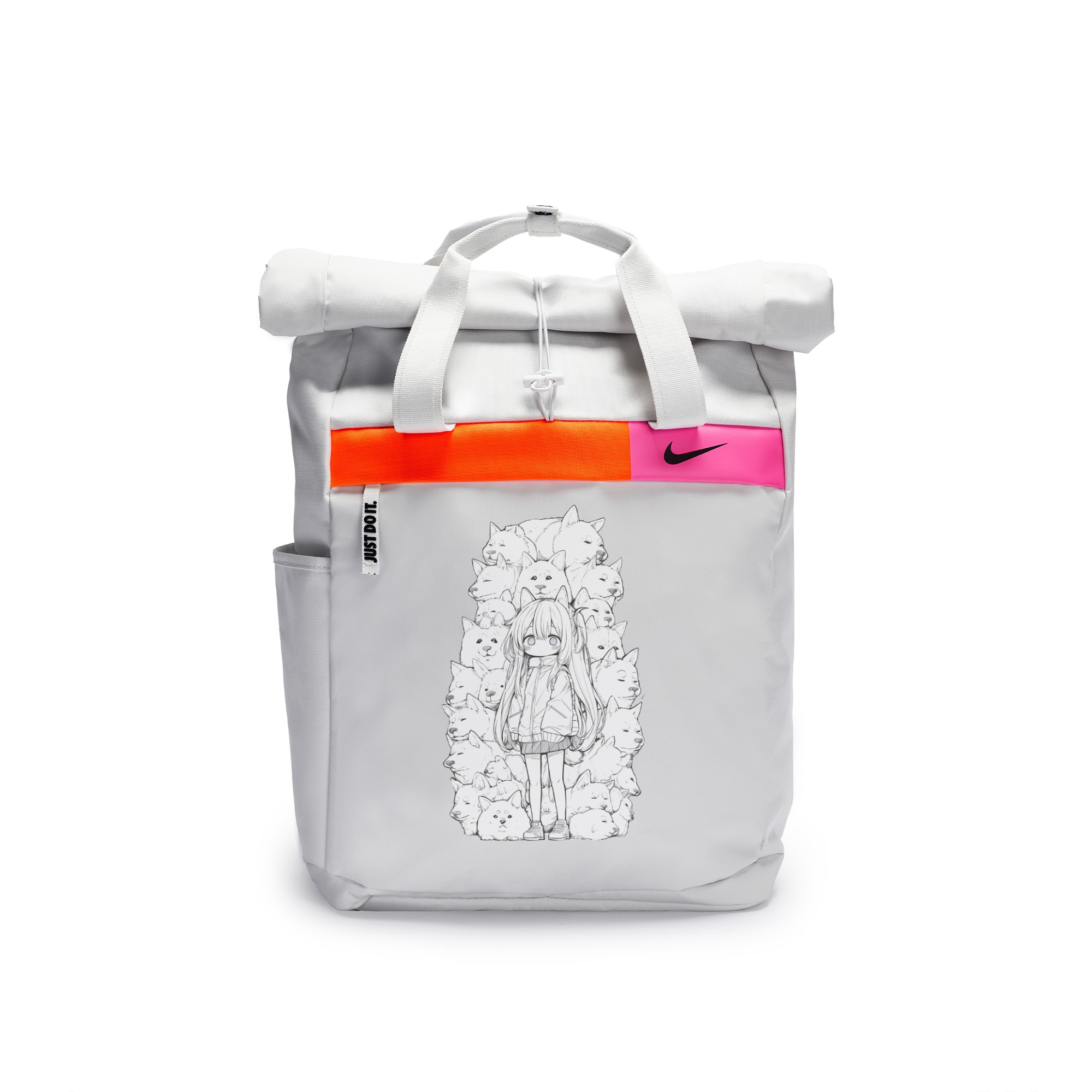 Nike Полиэстеровый граффити рюкзак повседневный унисекс светло-серебристый серый, A Group of Puppies
Nike Полиэстеровый граффити рюкзак повседневный унисекс светло-серебристый серый, A Group of Puppies