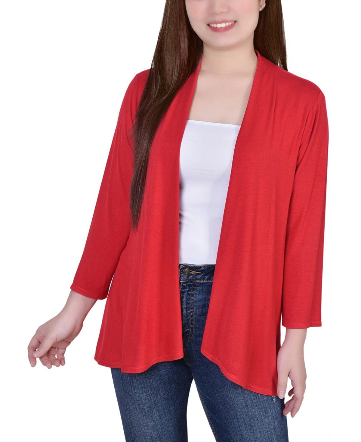 Женский однотонный кардиган с рукавами 3/4 NY Collection
Женский однотонный кардиган с рукавами 3/4 NY Collection