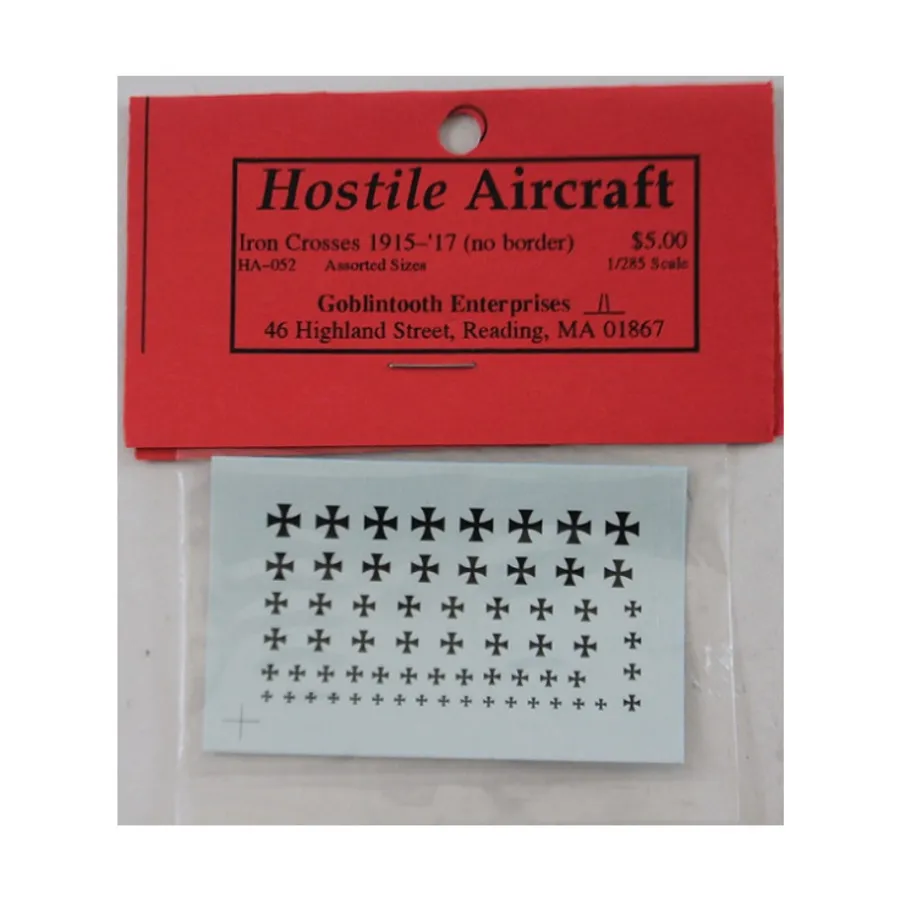 Немецкие и австро-венгерские железные кресты без границы 1915-1917 гг. — в ассортименте, Hostile Aircraft - Decals (1:285)
Немецкие и австро-венгерские железные кресты без границы 1915-1917 гг. — в ассортименте, Hostile Aircraft - Decals (1:285)