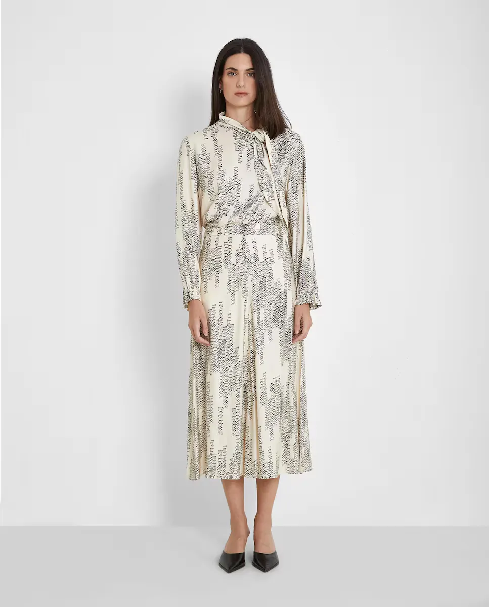 Женская струящаяся блузка с завязкой на шее Trucco, кремовый 
Женская струящаяся блузка с завязкой на шее Trucco, кремовый