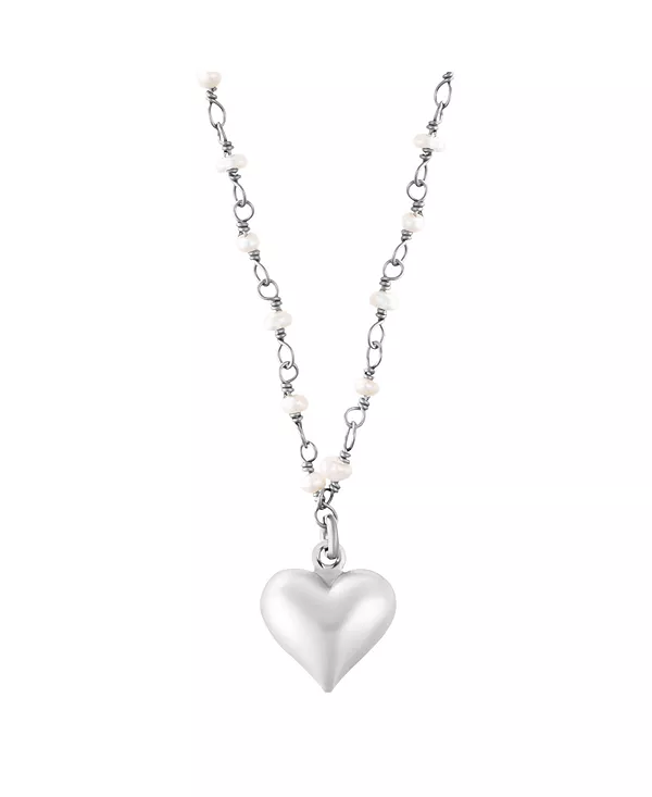 Ожерелье из четок с пресноводным жемчугом и подвеской в виде сердца, серебро 925 пробы с черным родием Adornia Fine, black-white
Ожерелье из четок с пресноводным жемчугом и подвеской в виде сердца, серебро 925 пробы с черным родием Adornia Fine, black-white