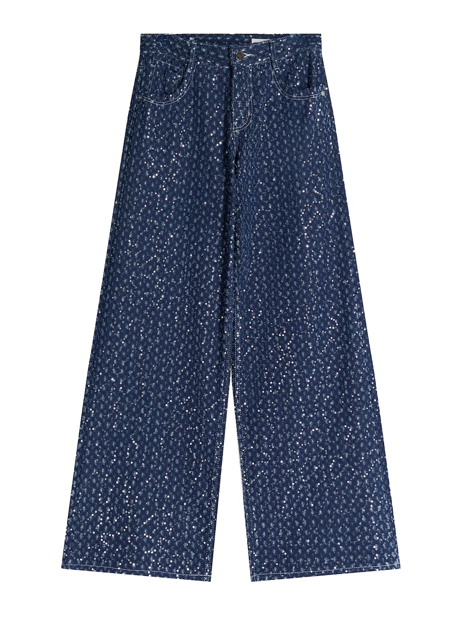 Джинсы с широкими штанинами Bershka, темно-синий
Джинсы с широкими штанинами Bershka, темно-синий