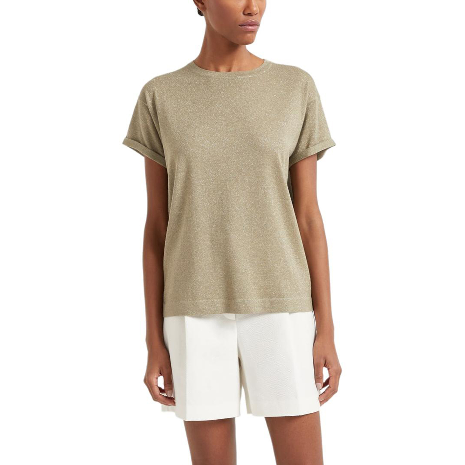 Lurex T shirt Brunello Cucinelli, оливковый
Lurex T shirt Brunello Cucinelli, оливковый
