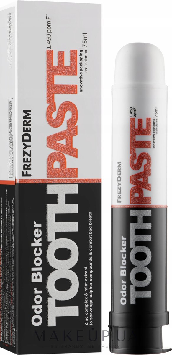 FREZYDERM Зубная паста с блокатором запаха 1450 ppm 75 мл
FREZYDERM Зубная паста с блокатором запаха 1450 ppm 75 мл