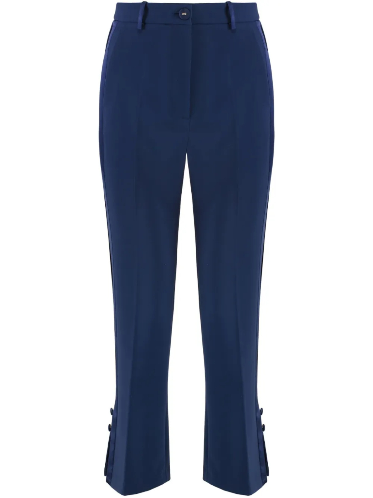 Брюки из крепа Elisabetta Franchi с атласными лентами, синий 
Брюки из крепа Elisabetta Franchi с атласными лентами, синий