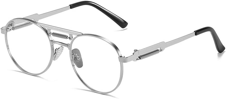 Ретро-металлические панк круглые солнцезащитные очки для женщин, модные, с прозрачными линзами и зеркальной поверхностью, защита от УФ-излучения UV400, модные весенние солнцезащитные очки для мужчин TKKTLLT, Silver Clear
Ретро-металлические панк круглые солнцезащитные очки для женщин, модные, с прозрачными линзами и зеркальной поверхностью, защита от УФ-излучения UV400, модные весенние солнцезащитные очки для мужчин TKKTLLT, Silver Clear