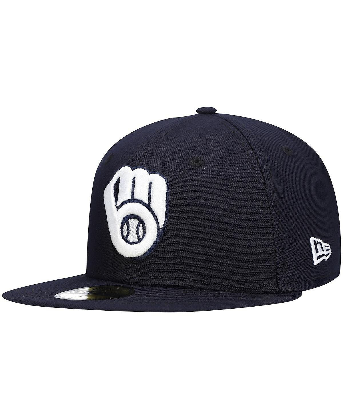 Мужская темно-синяя шляпа с логотипом Milwaukee Brewers, белая 59FIFTY, приталенная шляпа New Era
Мужская темно-синяя шляпа с логотипом Milwaukee Brewers, белая 59FIFTY, приталенная шляпа New Era