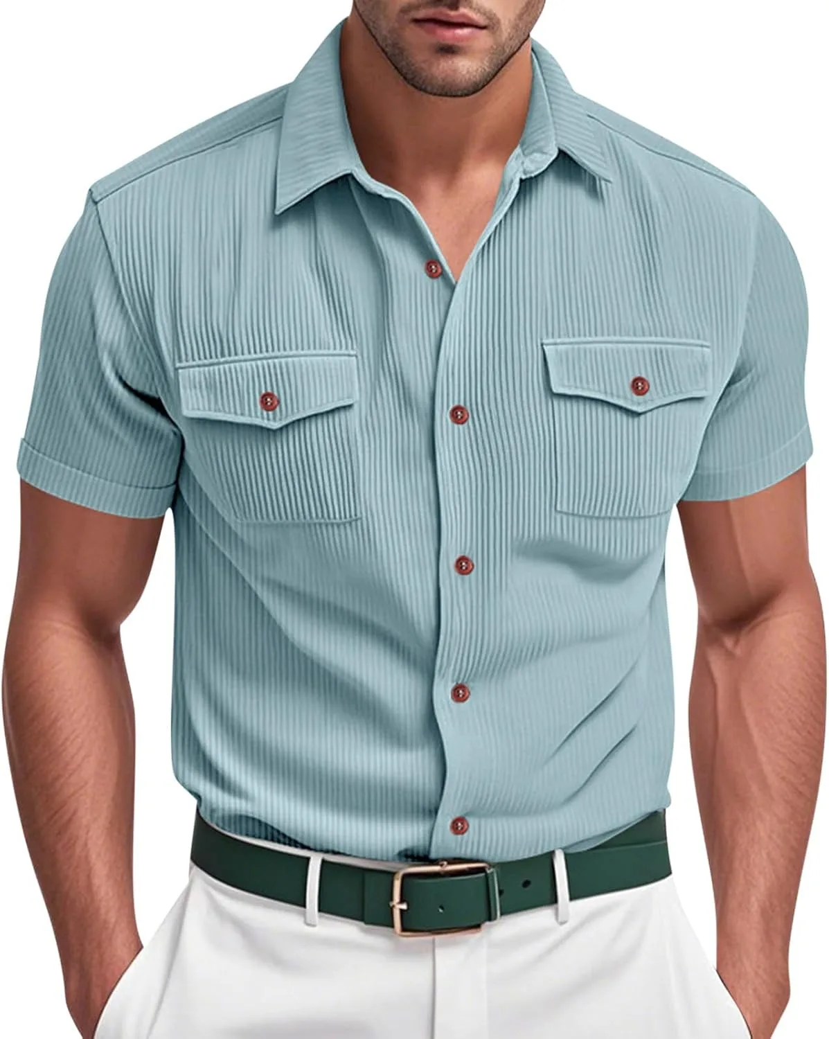 Мужская рубашка с коротким рукавом и карманами Sdeycui
Мужская рубашка с коротким рукавом и карманами Sdeycui