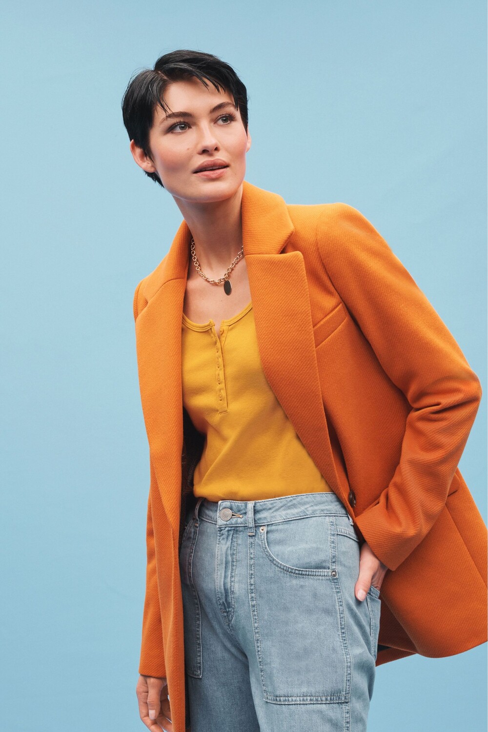 Однобортный пиджак Next, оранжевый
Однобортный пиджак Next, оранжевый