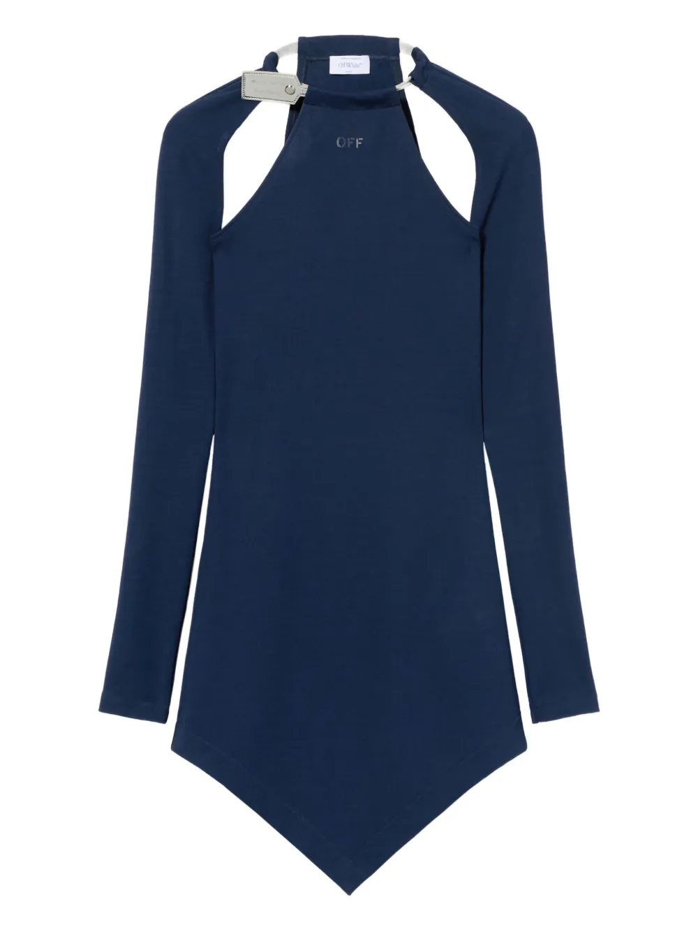 Серебристое асимметричное платье с завязкой Off-White, синий
Серебристое асимметричное платье с завязкой Off-White, синий