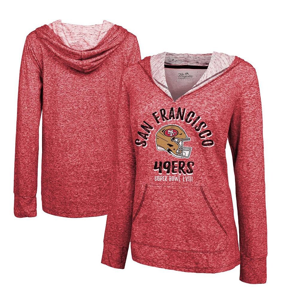 Женский пуловер с капюшоном Majestic Threads Scarlet San Francisco 49ers Super Bowl LVIII Victory Slub с v-образным вырезом, красный
Женский пуловер с капюшоном Majestic Threads Scarlet San Francisco 49ers Super Bowl LVIII Victory Slub с v-образным вырезом, красный