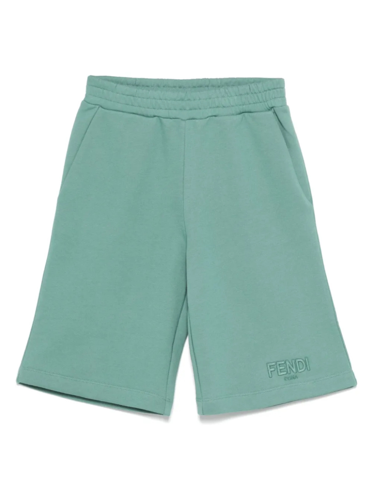 Шорты-бермуды из джерси Fendi Kids, зеленый 
Шорты-бермуды из джерси Fendi Kids, зеленый