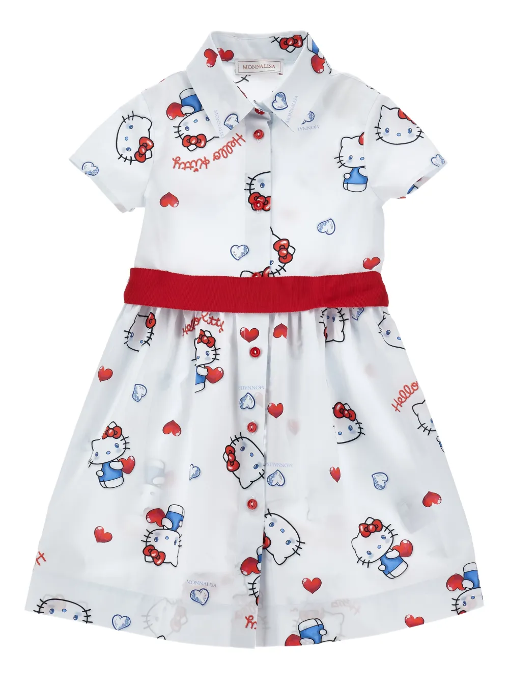 Платье на пуговицах с графичным принтом Monnalisa, белый
Платье на пуговицах с графичным принтом Monnalisa, белый