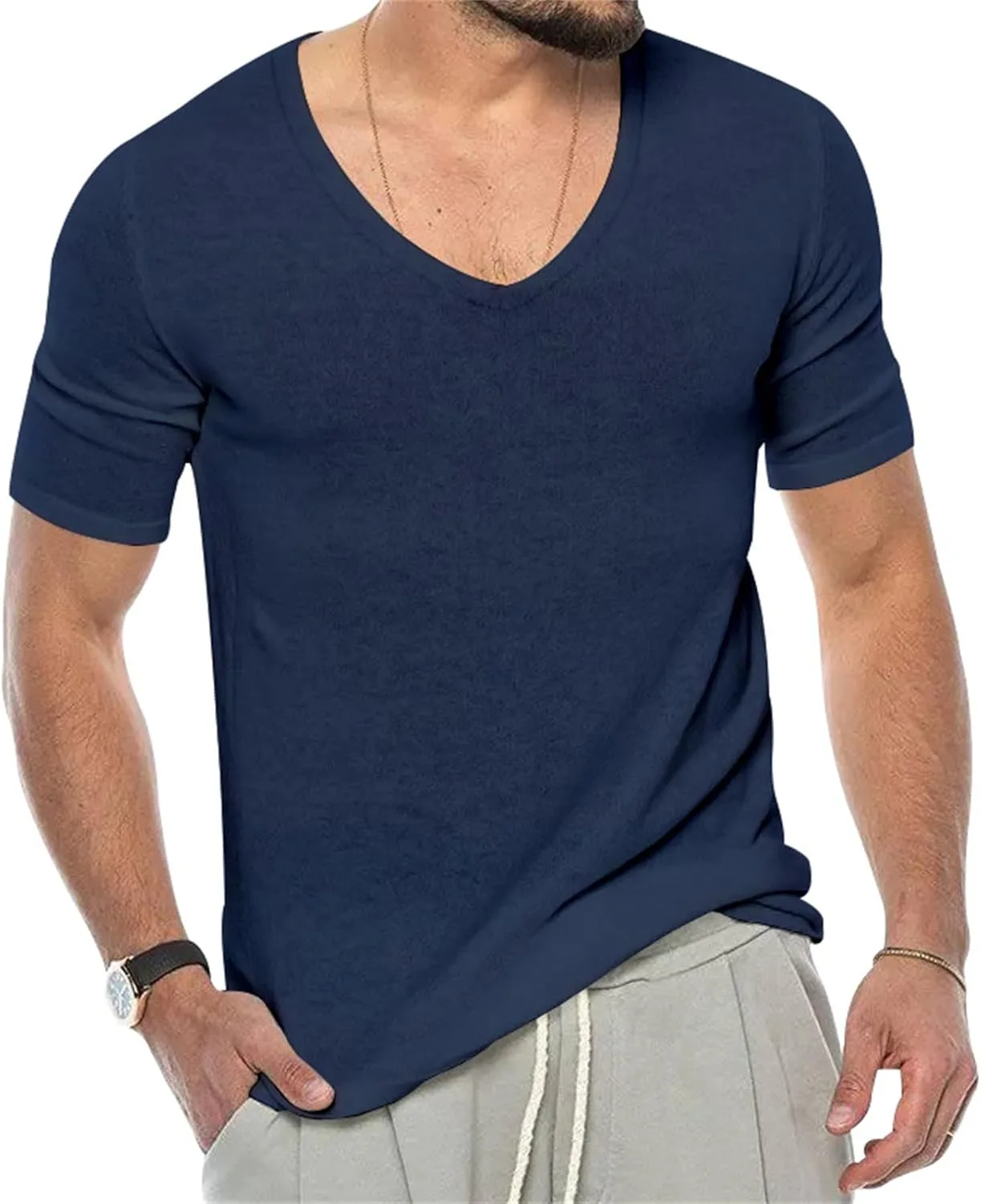 Мужская футболка V-образного выреза с коротким рукавом Muscle Fit для тренировок
Мужская футболка V-образного выреза с коротким рукавом Muscle Fit для тренировок