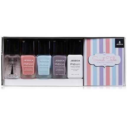 Jessica Cosmetics Базовое покрытие Sweet Talk Spring Treats и 3 ярких цвета с финальным блеском — набор
Jessica Cosmetics Базовое покрытие Sweet Talk Spring Treats и 3 ярких цвета с финальным блеском — набор