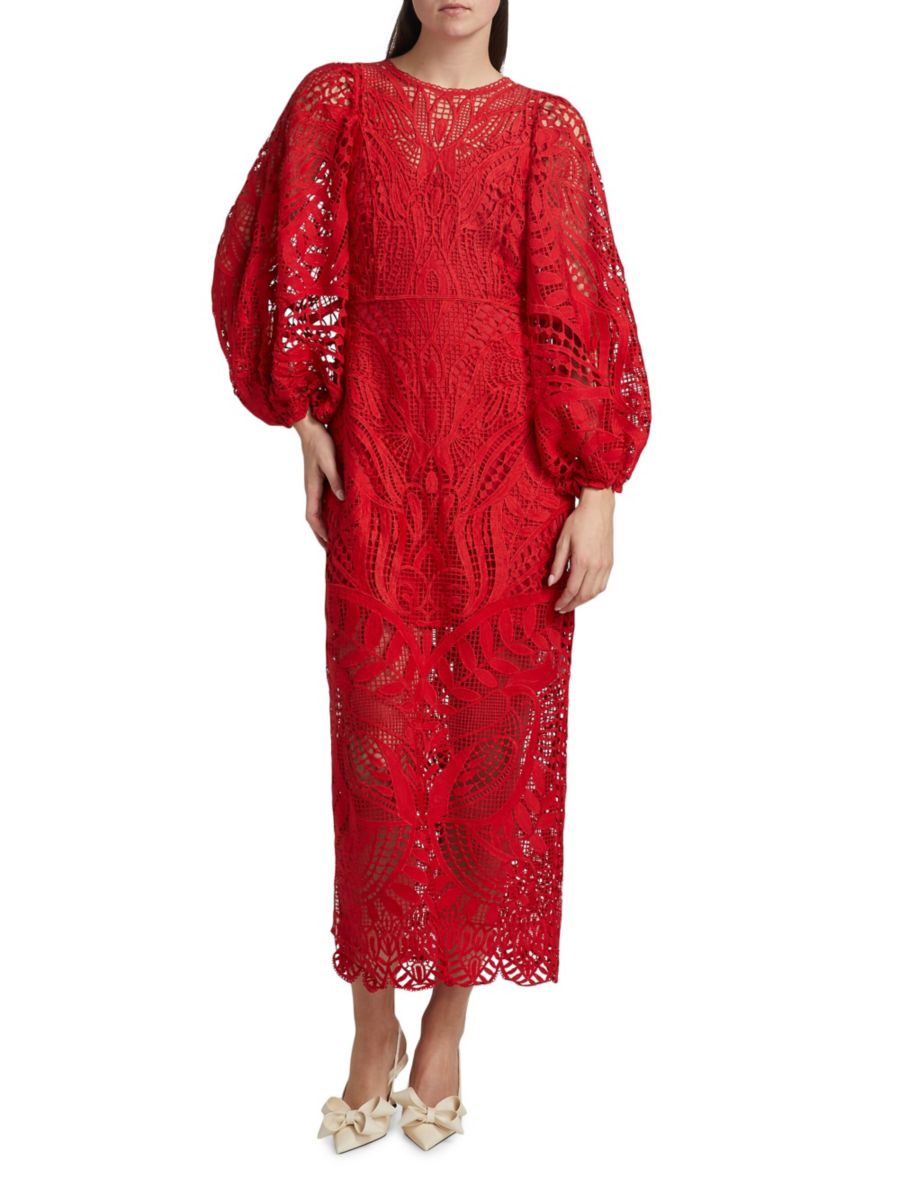 Платье-миди из натурального гипюра Farm Rio, красный
Платье-миди из натурального гипюра Farm Rio, красный