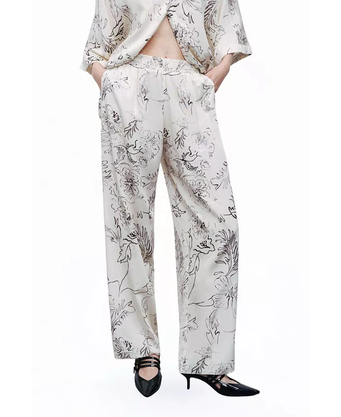 Женские жаккардовые брюки с узором NOCTURNE, белый
Женские жаккардовые брюки с узором NOCTURNE, белый