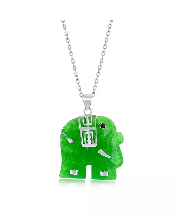 Ожерелье из стерлингового серебра с нефритом в форме слона Caribbean Treasures, green
Ожерелье из стерлингового серебра с нефритом в форме слона Caribbean Treasures, green