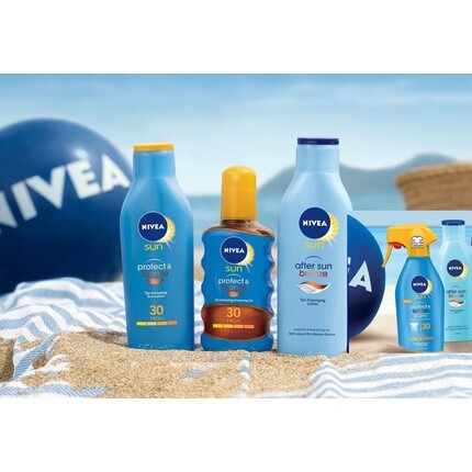 Sun Protect & Bronze Tan Активирующий солнцезащитный спрей-лосьон-триггер, Nivea
Sun Protect & Bronze Tan Активирующий солнцезащитный спрей-лосьон-триггер, Nivea