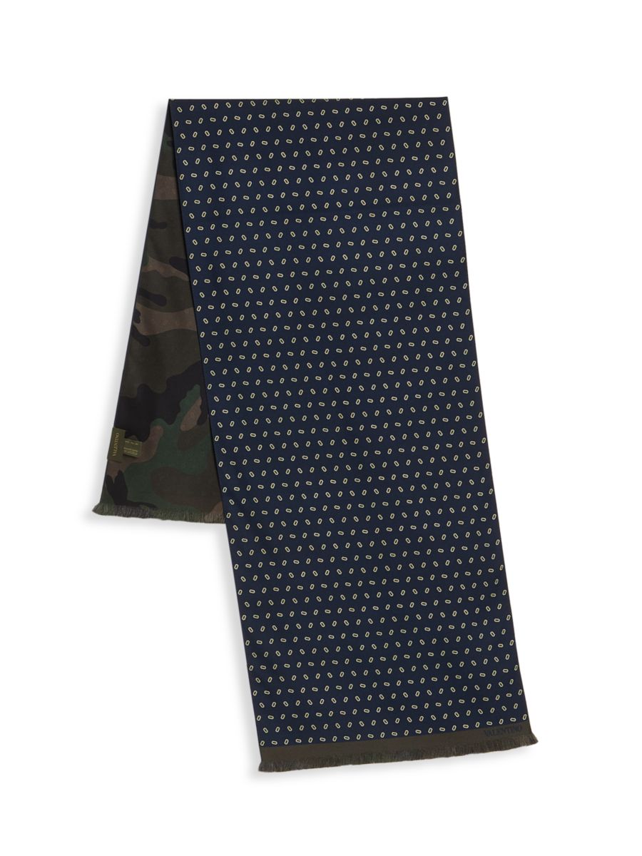 Геометрический шелковый шарф Valentino Garavani, цвет Army 
Геометрический шелковый шарф Valentino Garavani, цвет Army