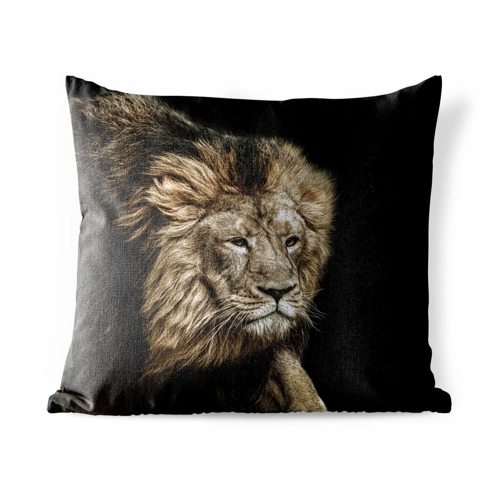 Уличная подушка MuchoWow - Лев - Животные - Черный - 60x60 см - Устойчивость к атмосферным воздействиям - Подушка для отдыха - Чехлы для подушек - Декоративные чехлы для подушек - Декоративные чехлы для подушек, мультиколор 
Уличная подушка MuchoWow - Лев - Животные - Черный - 60x60 см - Устойчивость к атмосферным воздействиям - Подушка для отдыха - Чехлы для подушек - Декоративные чехлы для подушек - Декоративные чехлы для подушек, мультиколор